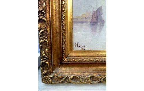 ÖLGEMÄLDE I.R. <J. KEING> SEGELSCHIFFE