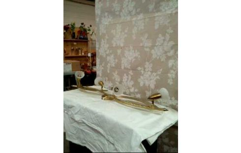 DECKENLAMPE METALL GOLDF. 4-LEUCHT.