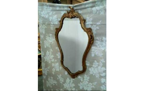 SPIEGEL HOLZ VERZIERT GOLDFARBEN VINTAGE