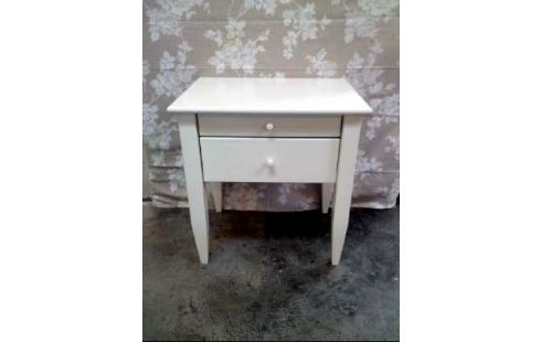 NACHTTISCH WEISS HOLZ 2-SCHUBL.