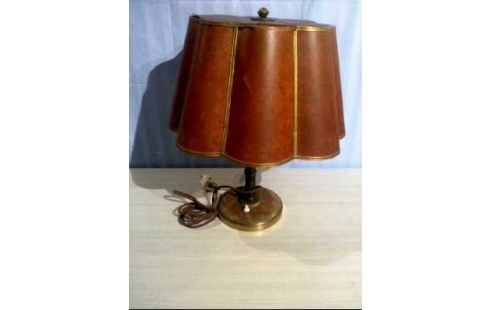 TISCHLAMPE SCHIRM BRAUN FUß METALL