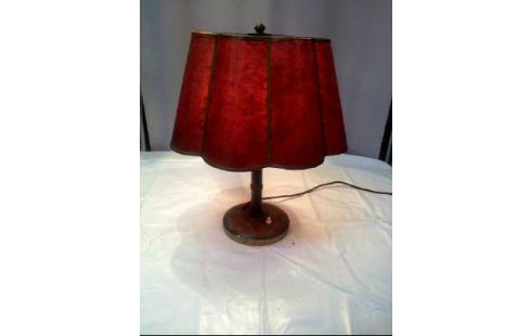 TISCHLAMPE SCHIRM BRAUN FUß METALL