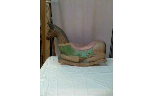 SCHAUKELPFERD HOLZ BEMALT VINTAGE