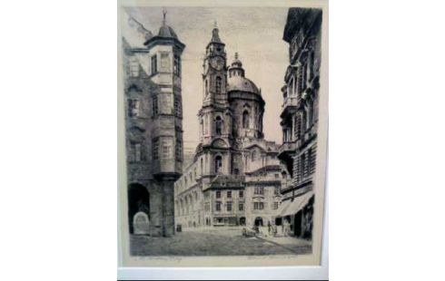 STAHLSTICH I.R. SIGN. <KIRCHE IN PRAG>