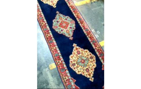 PERSERTEPPICH-LÄUFER BLAU ROT ORNAMENTE