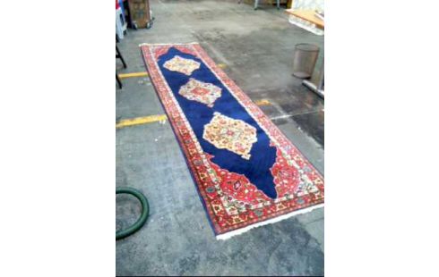 PERSERTEPPICH-LÄUFER BLAU ROT ORNAMENTE