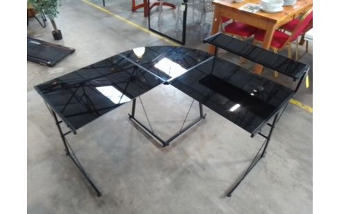 BUREAU D'ANGLE VERRE TREMPÉ