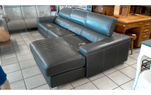 ECKSOFA 1 LEDER GRAU