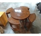 TABLE BASSE ART DECO + 4 TABOURETS