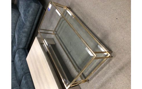 TABLE BASSE VERRE DOREE
