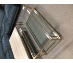 TABLE BASSE VERRE DOREE