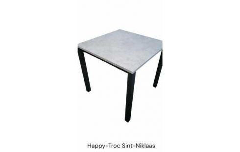 KÜCHENTISCH QUADRATISCH GRAU SCHWARZ METALL