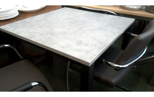 KÜCHENTISCH QUADRATISCH GRAU SCHWARZ METALL