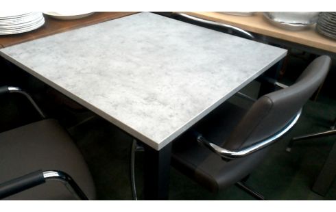 KÜCHENTISCH QUADRATISCH GRAU SCHWARZ METALL