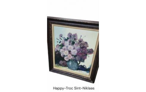 SCHILDERIJ BLOEMEN ASTERS GESIGNEERD PAUWELS