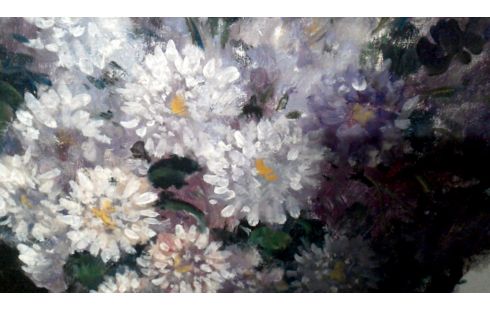 SCHILDERIJ BLOEMEN ASTERS GESIGNEERD PAUWELS