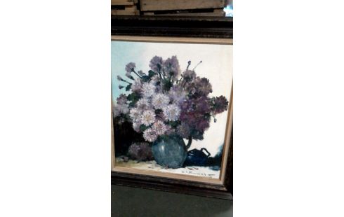 SCHILDERIJ BLOEMEN ASTERS GESIGNEERD PAUWELS