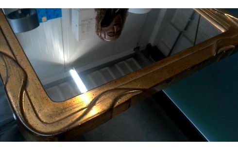 MIROIR, , CADRE DORE STYLE ART NOUVEAU