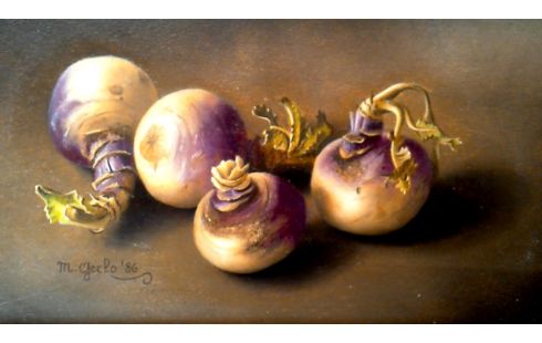 SCHILDERIJ PANEEL RAPEN GESIGNEERD M.GERLO '86.