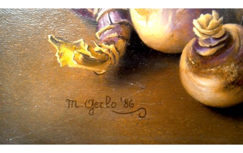 SCHILDERIJ PANEEL RAPEN GESIGNEERD M.GERLO '86.