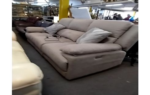 CANAPE 3 places relax électrique suedine L220 h98