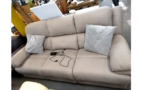 CANAPE 3 places relax électrique suedine L220 h98