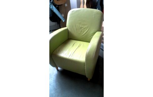 SILLÓN DE CUERO CLUB VERDE CUERO