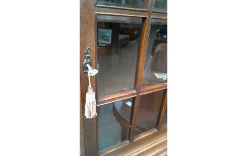 HOEKKAST 2 DEUREN 1 LADE EIK GESLEPEN GLAS