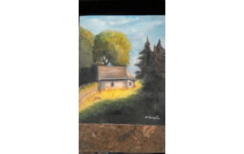 HUILE SUR TOILE SIGNEE R GOUTTE