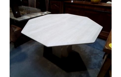 TABLE TRAVERTIN OCTOGONAL