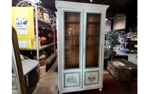 ARMOIRE BLANCHE CONTOUR VERT