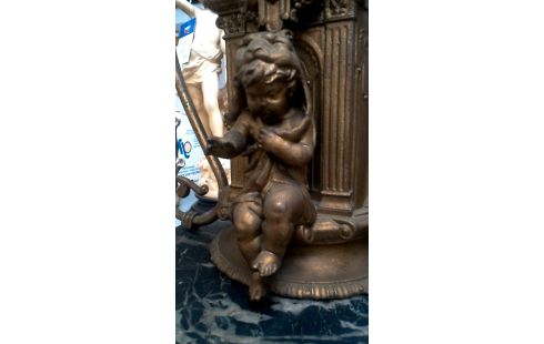 HORLOGE BRONZE DORE MARBRE