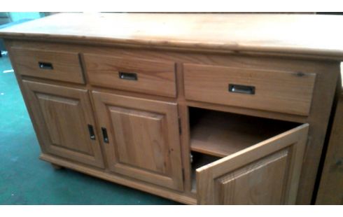 BUFFET BAS PIN 3 PORTES / 3 TIROIRS