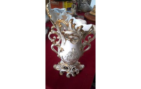 JARRÓN VIEUX PARIS BLANCA PORCELANA OR