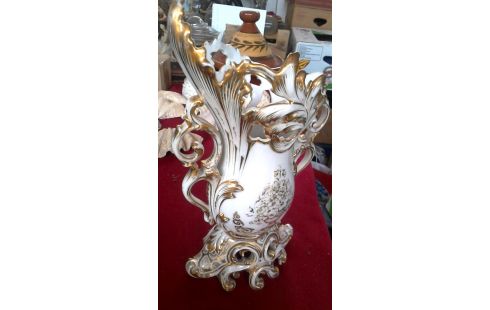 JARRÓN VIEUX PARIS BLANCA PORCELANA OR