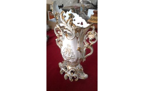 JARRÓN VIEUX PARIS BLANCA PORCELANA OR