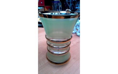 JARRÓN ART DECO VERDE HIELO OR