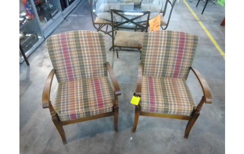 FAUTEUILS TISSU BOIS LA PAIRE