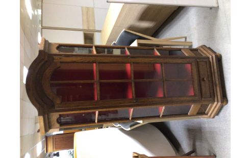 VITRINE CHENE MOYEN 1 PORTE 1 TIROIR