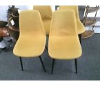 4 CHAISES MODERNE TISSU JAUNE