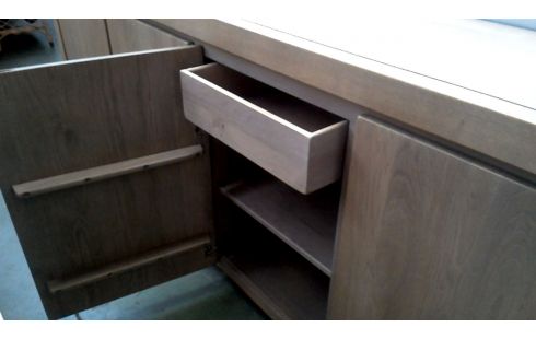 DRESSOIR MASSIEF EIK 5 DEUREN CERUSE