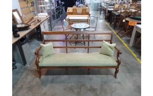BANQUETTE BOIS TISSU ANCIENNE