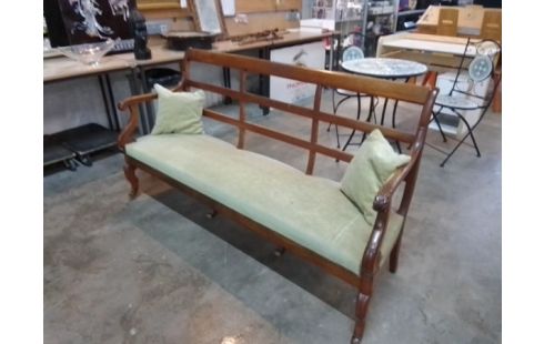 BANQUETTE BOIS TISSU ANCIENNE