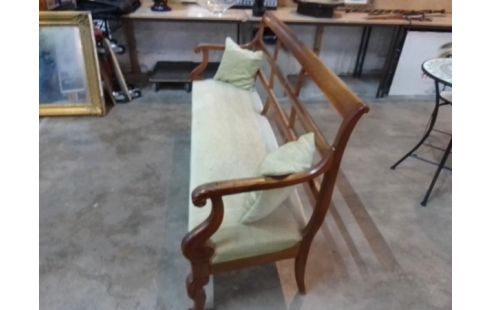 BANQUETTE BOIS TISSU ANCIENNE