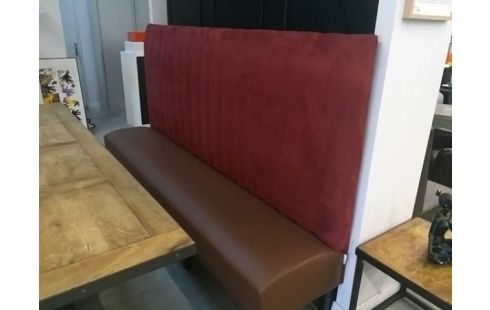 BANQUETTE VELOURS BORDEAUX 4 PLACES