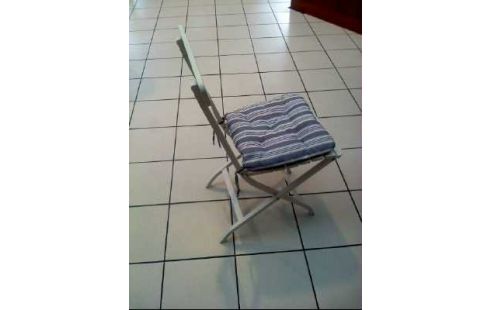 GARTENSTUHL HOLZ WEIß KLAPPBAR U. KISSEN