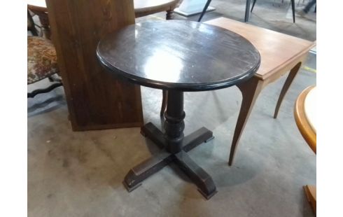 TABLE GUÉRIDON BOIS NOIR EN L'ETAT