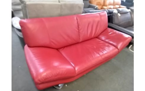 CANAPE CUIR ROUGE