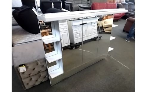 MEUBLE DE SALLE DE BAIN DOUBLE VASQUES AVEC COLONNE ET MIROIR