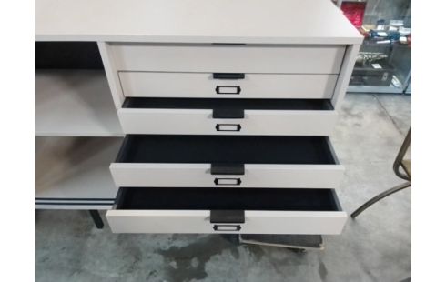 ENFILADE BOIS 2 PORTES COULISSANTES 8 TIROIRS ARCHITECTURE